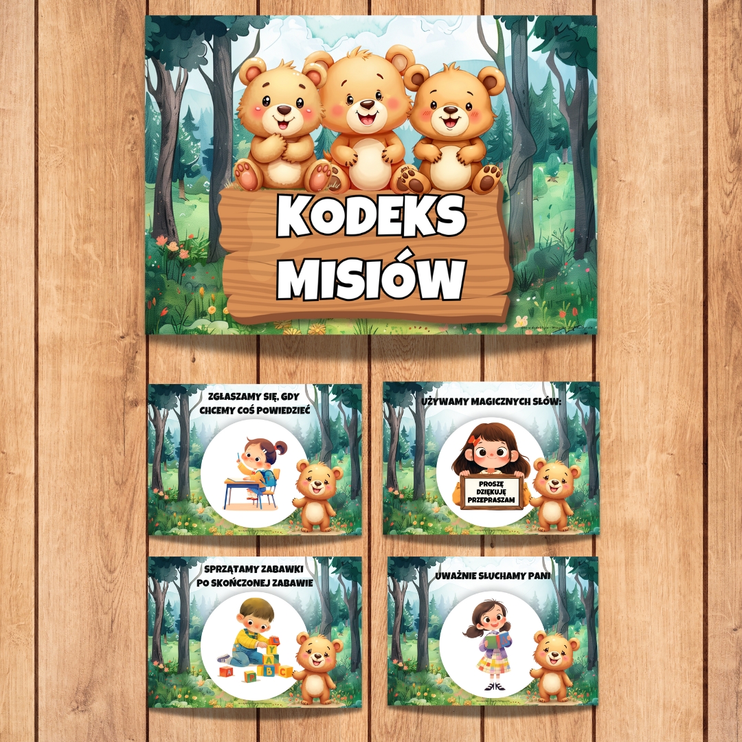 kodeks grupowy misie, grupa misie, grupa przedszkolna misie, grupa misie przedszkole, grupa misie zestaw startowy, grupa misie pakiet
