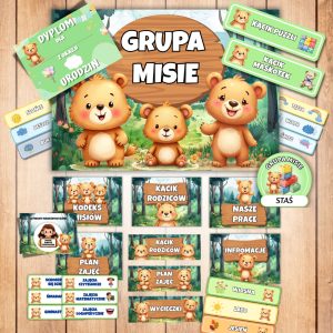 grupa misie, grupa przedszkolna misie, grupa misie zestaw startowy, grupa misie przedszkole, grupa misie dekoracje do druku