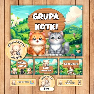 grupa kotki, pakiet kotki, grupa kotki przedszkole, zestaw startowy grupa kotki