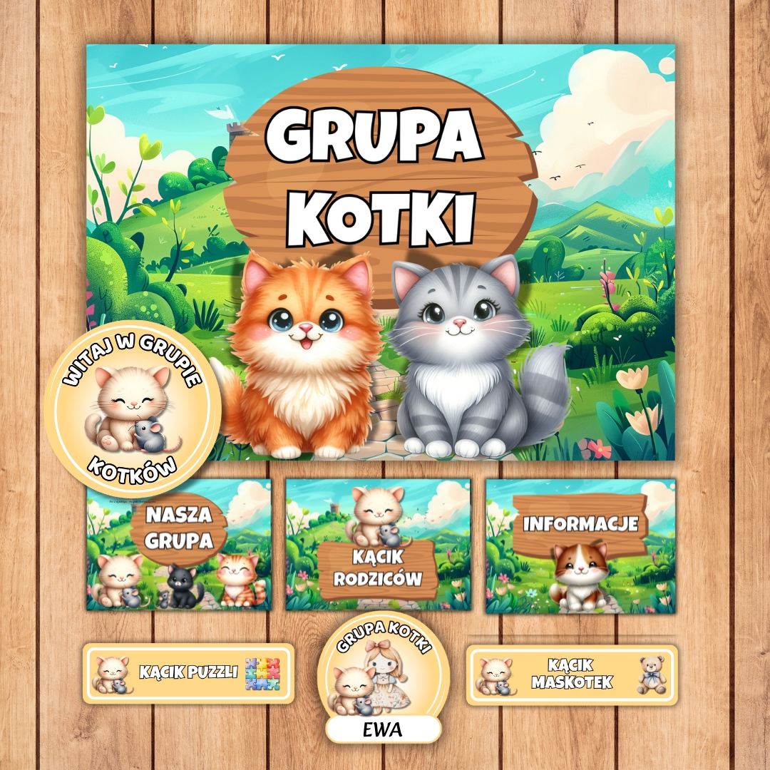 grupa kotki, pakiet kotki, grupa kotki przedszkole, zestaw startowy grupa kotki