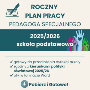 roczny plan pracy pedagoga specjalnego 2025/2026, pedagog specjalny plan pracy, pedagog specjalny dokumentacja, wymagane dokumenty pedagog specjalny