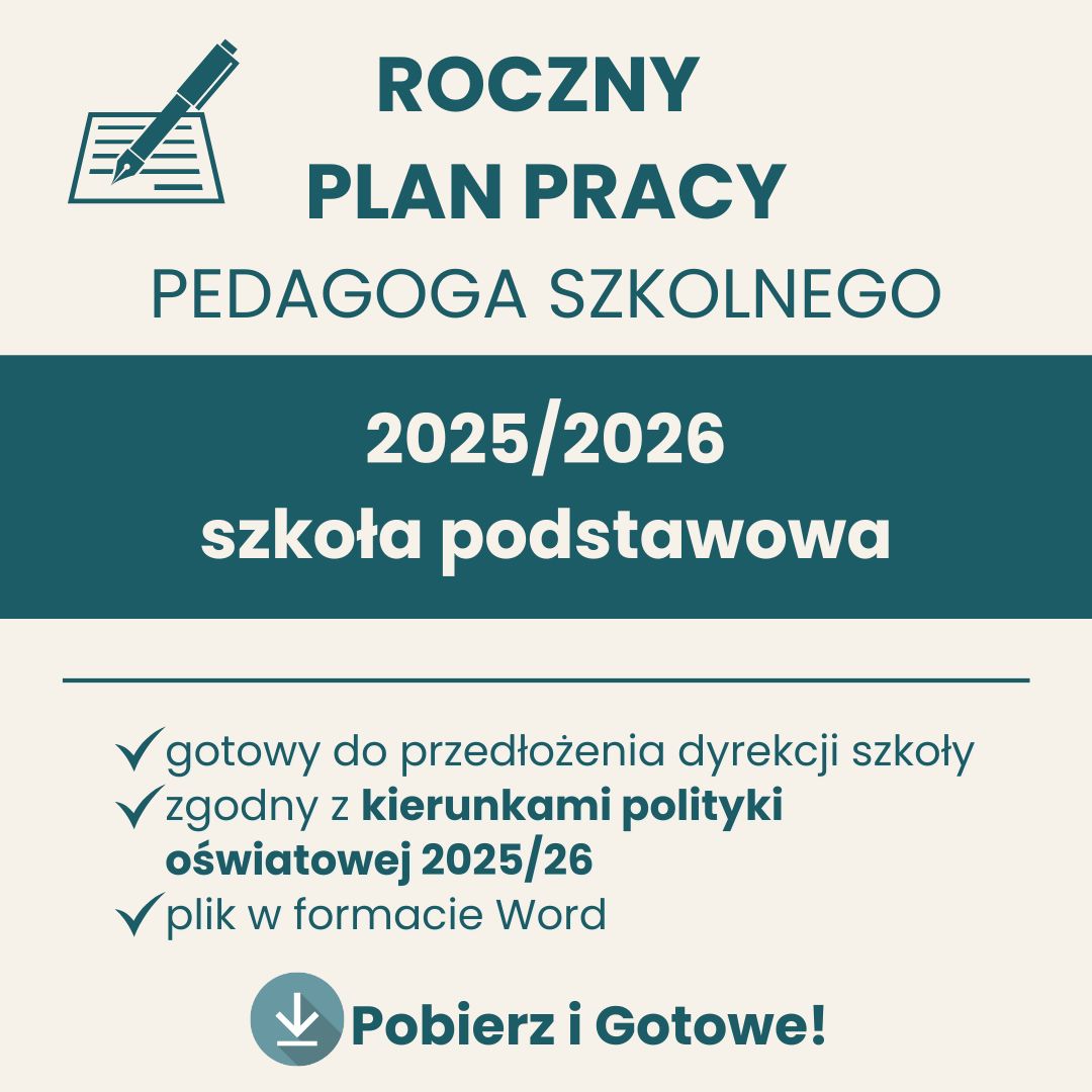 roczny plan pracy pedagoga szkolnego na rok 2025/2026