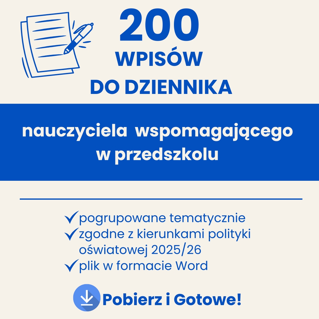 wpisy do dziennika nauczyciela wspomagającego w przedszkolu, wpisy do dziennika nauczyciela przedszkole, wpisy do dziennika